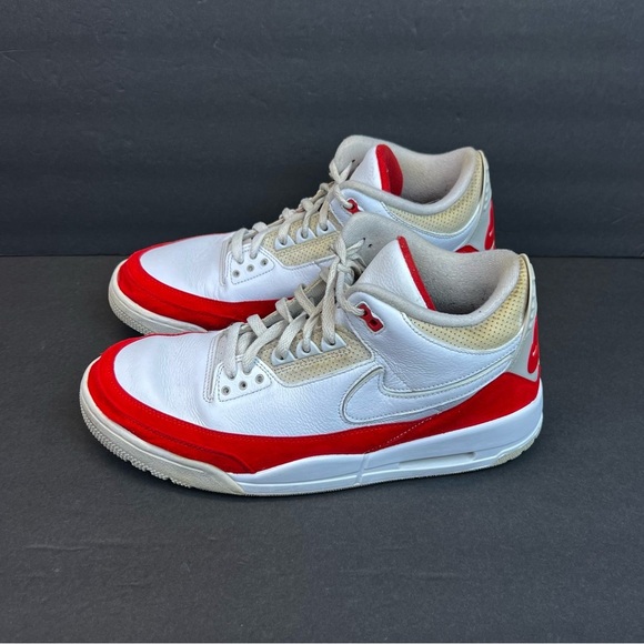 Nike Air Jordan 3 Retro Tinker White University Red Size 12 CJ0939-100 White Red - Picture 2 of 9